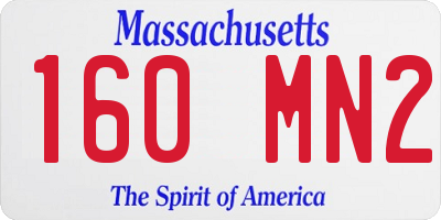 MA license plate 160MN2