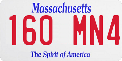 MA license plate 160MN4