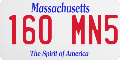 MA license plate 160MN5