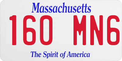 MA license plate 160MN6