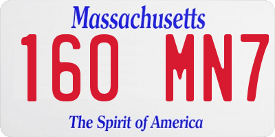 MA license plate 160MN7