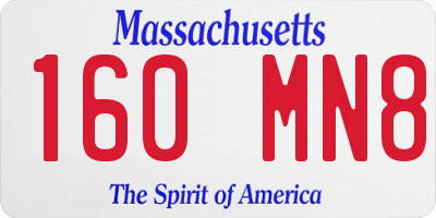 MA license plate 160MN8