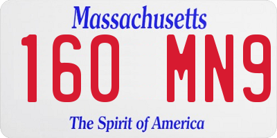 MA license plate 160MN9
