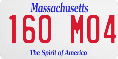 MA license plate 160MO4