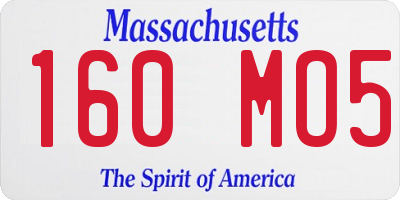 MA license plate 160MO5