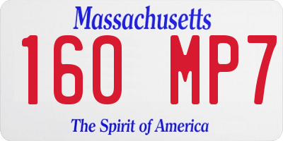 MA license plate 160MP7
