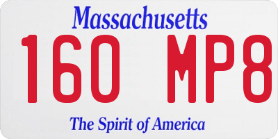 MA license plate 160MP8