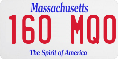 MA license plate 160MQ0