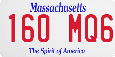 MA license plate 160MQ6