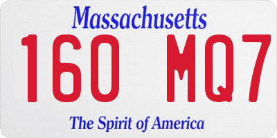 MA license plate 160MQ7