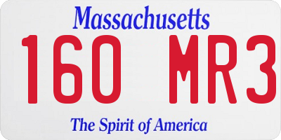 MA license plate 160MR3