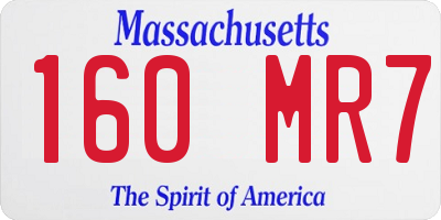 MA license plate 160MR7
