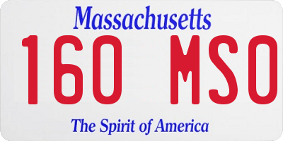 MA license plate 160MS0
