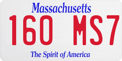 MA license plate 160MS7