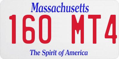 MA license plate 160MT4