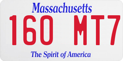 MA license plate 160MT7