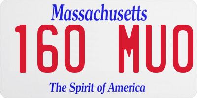 MA license plate 160MU0