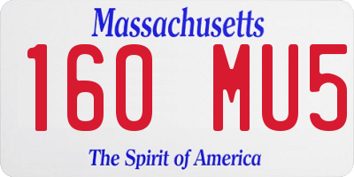 MA license plate 160MU5