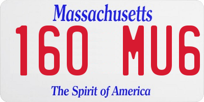 MA license plate 160MU6