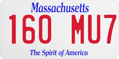 MA license plate 160MU7