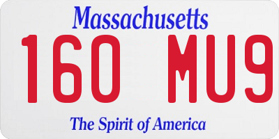 MA license plate 160MU9