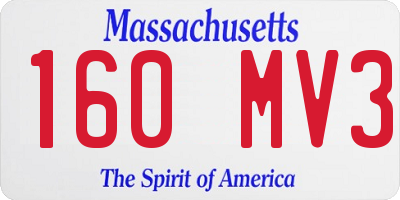 MA license plate 160MV3
