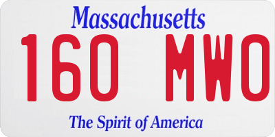 MA license plate 160MW0