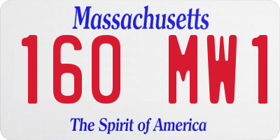 MA license plate 160MW1