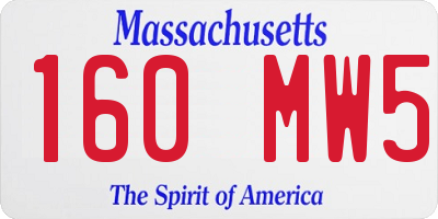 MA license plate 160MW5