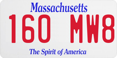 MA license plate 160MW8