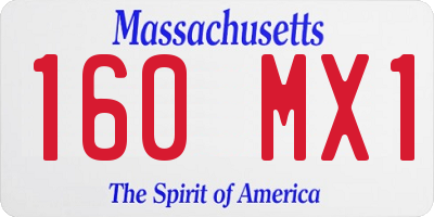 MA license plate 160MX1
