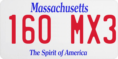 MA license plate 160MX3