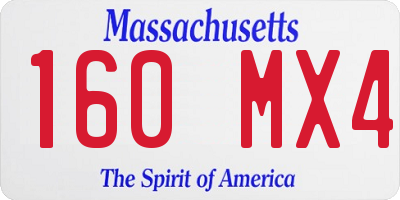 MA license plate 160MX4