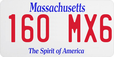 MA license plate 160MX6