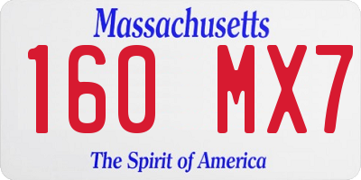 MA license plate 160MX7