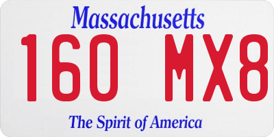 MA license plate 160MX8