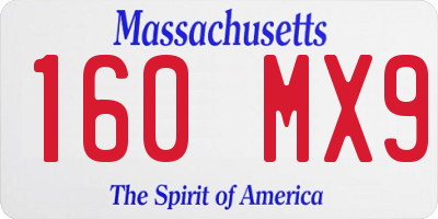 MA license plate 160MX9
