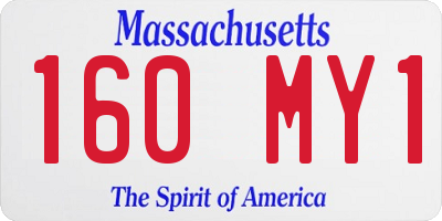 MA license plate 160MY1