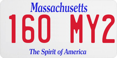 MA license plate 160MY2