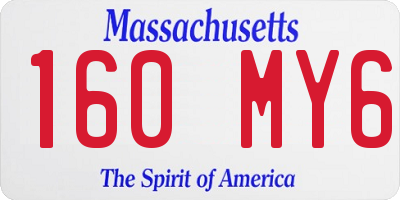 MA license plate 160MY6