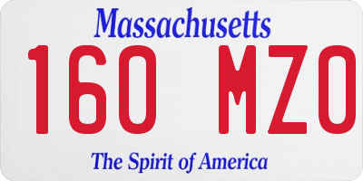 MA license plate 160MZ0