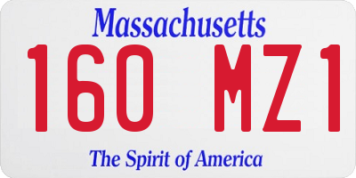 MA license plate 160MZ1