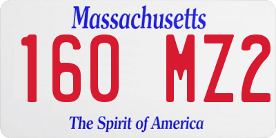 MA license plate 160MZ2