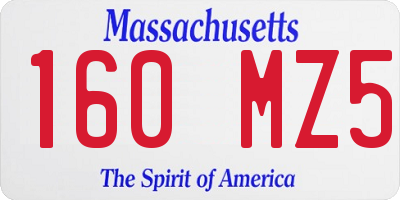 MA license plate 160MZ5