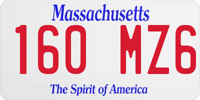 MA license plate 160MZ6