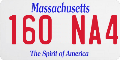 MA license plate 160NA4