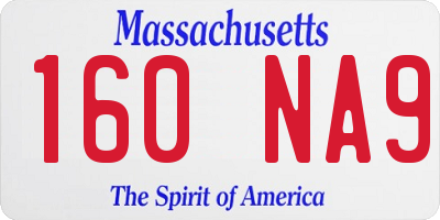 MA license plate 160NA9