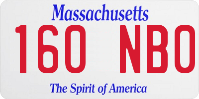 MA license plate 160NB0