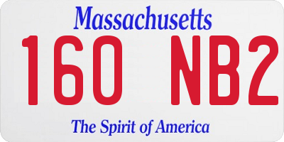MA license plate 160NB2