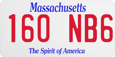 MA license plate 160NB6